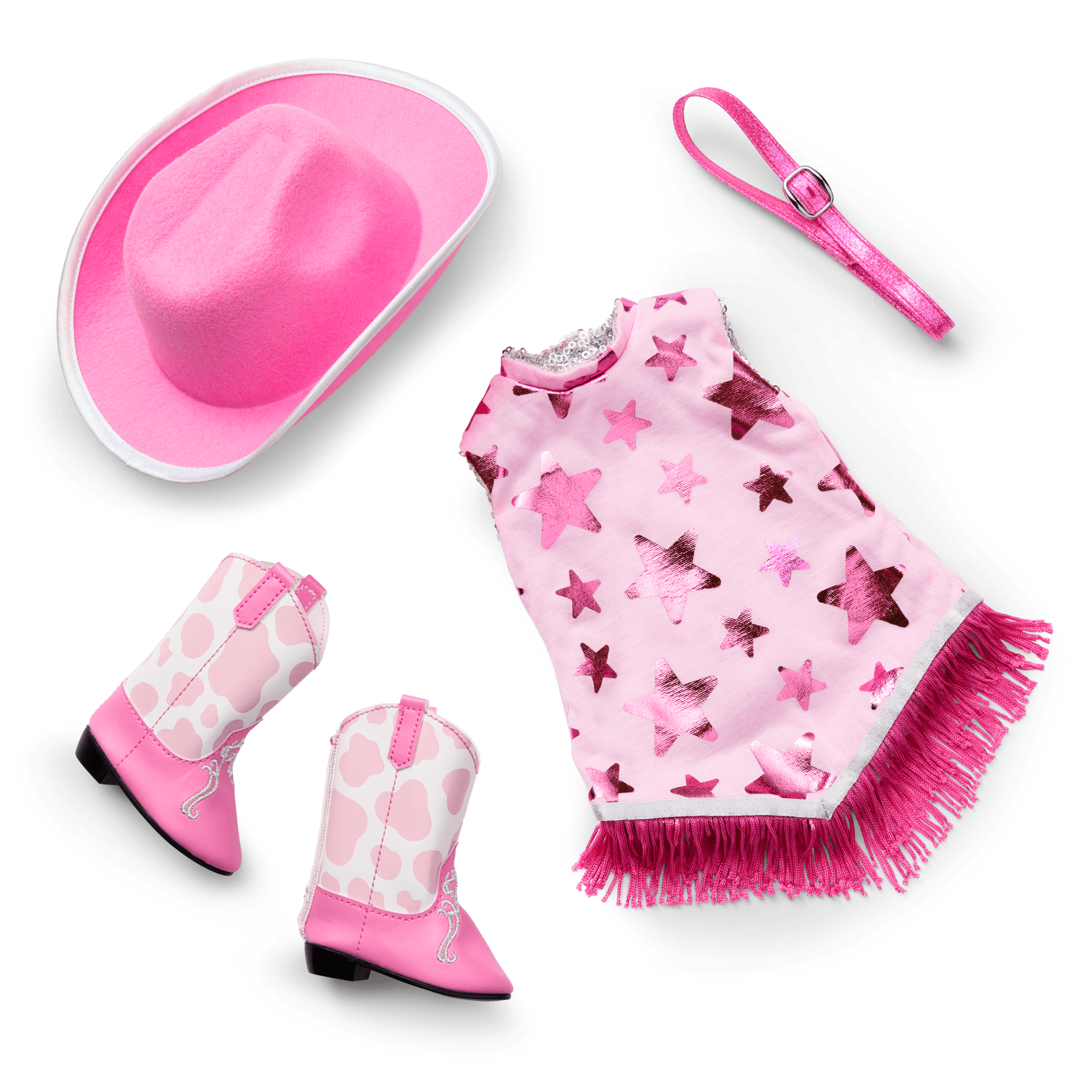 Glam Pink Cowgirl Outfit for 18-inch Dolls