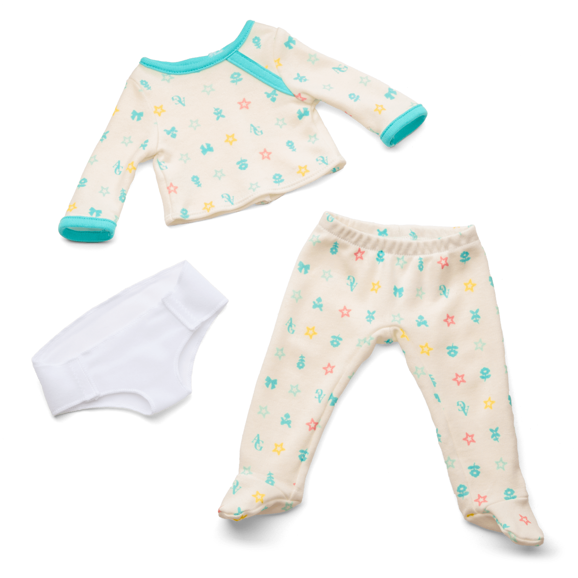 Bitty Baby® Doll #2 with brown hair in Pastel Blue - Image 2