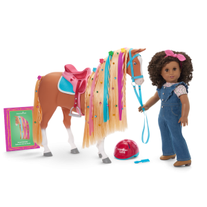 Chestnut Charm Horse & Western Flowers Denim Jumpsuit for 18-inch Dolls