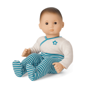 Bitty Baby® Doll #2 with brown hair in Soft Blue