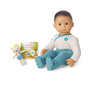 Bitty Baby® Doll #4 in Soft Blue + Bear Friend & Board Book
