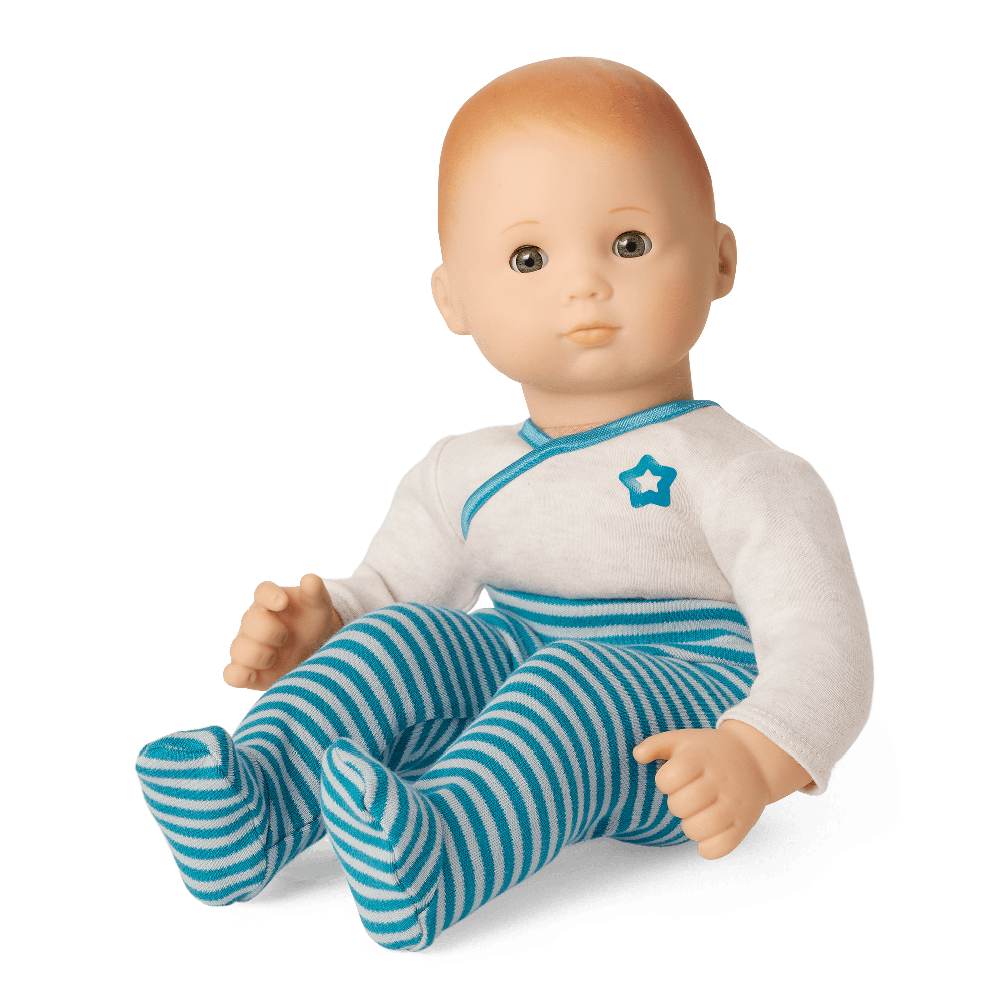 Bitty Baby® Doll #6 with red hair in Soft Blue