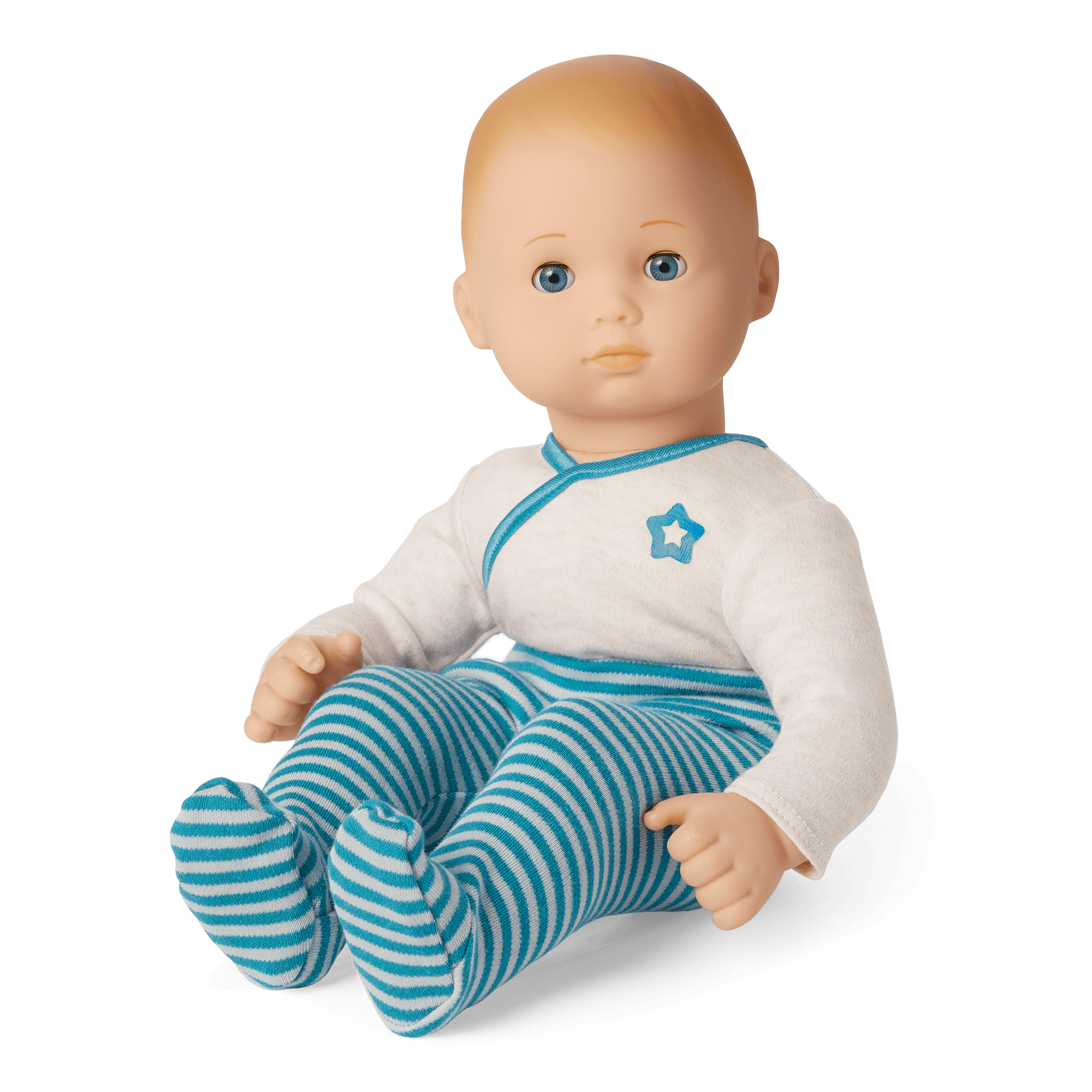 Bitty Baby® Doll #3 with blonde hair in Soft Blue